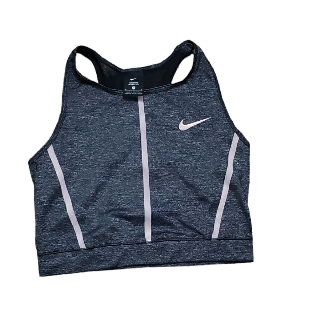 Nike Hypercool Pink & Heather Charcoal Gray Sports Bra